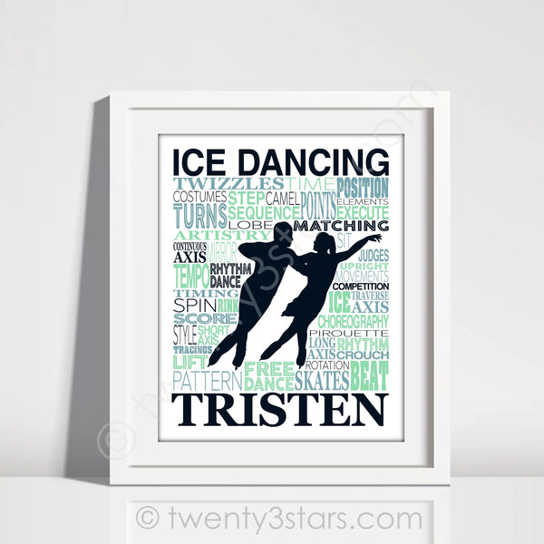 Ice Dancing Typography Wall Art - twenty3stars