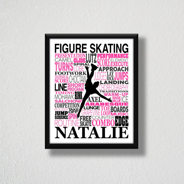Ice Skating Typography Wall Art - twenty3stars