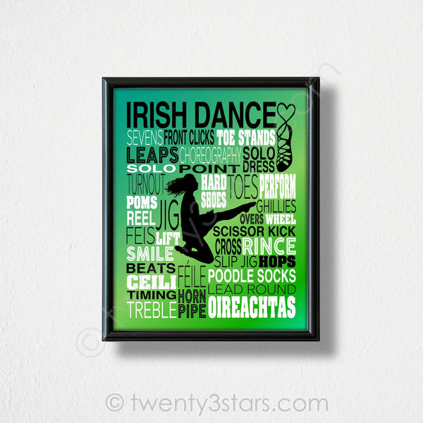 Irish Dance Word Wall Art - twenty3stars
