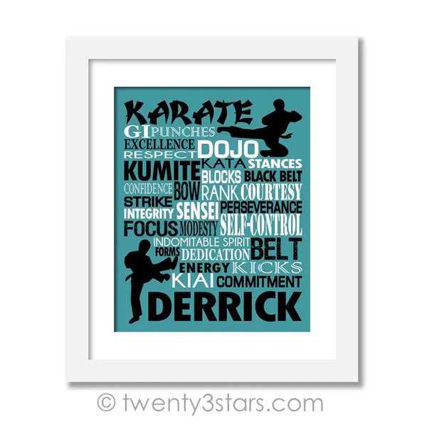 Karate Typography Wall Art - twenty3stars