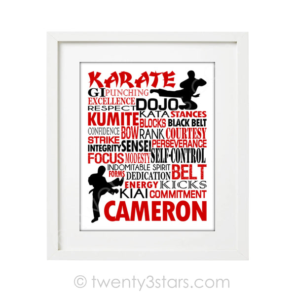 Karate Typography Wall Art - twenty3stars