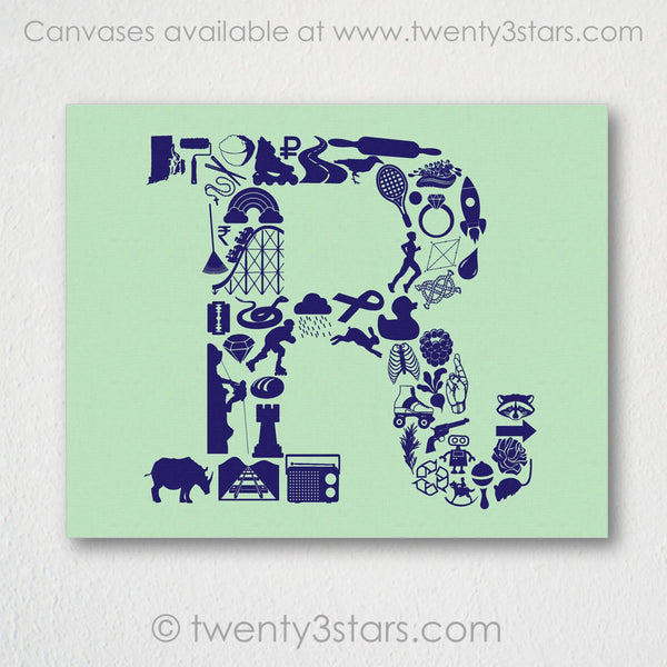 Letter R Monogram Wall Art - twenty3stars