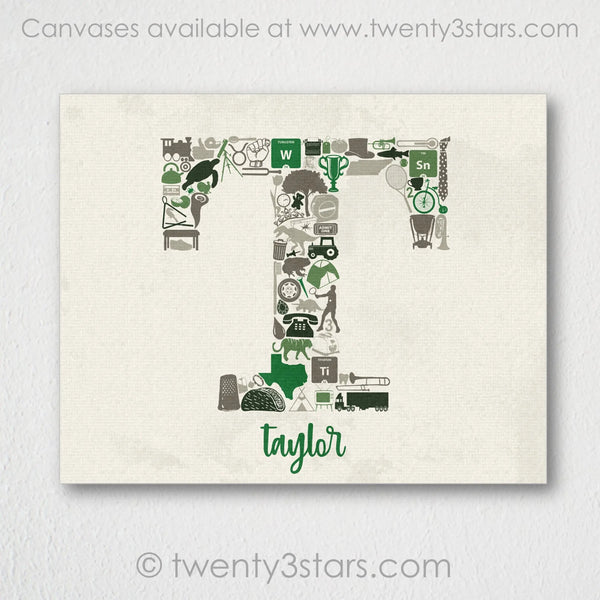 Letter T Monogram Wall Art - twenty3stars
