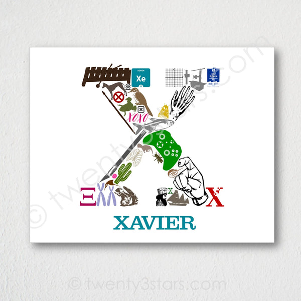 Letter X Monogram Wall Art - twenty3stars