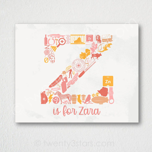 Letter Z Monogram Wall Art - twenty3stars