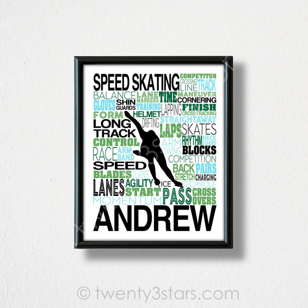 Long Track Speed Skating Wall Art - twenty3stars