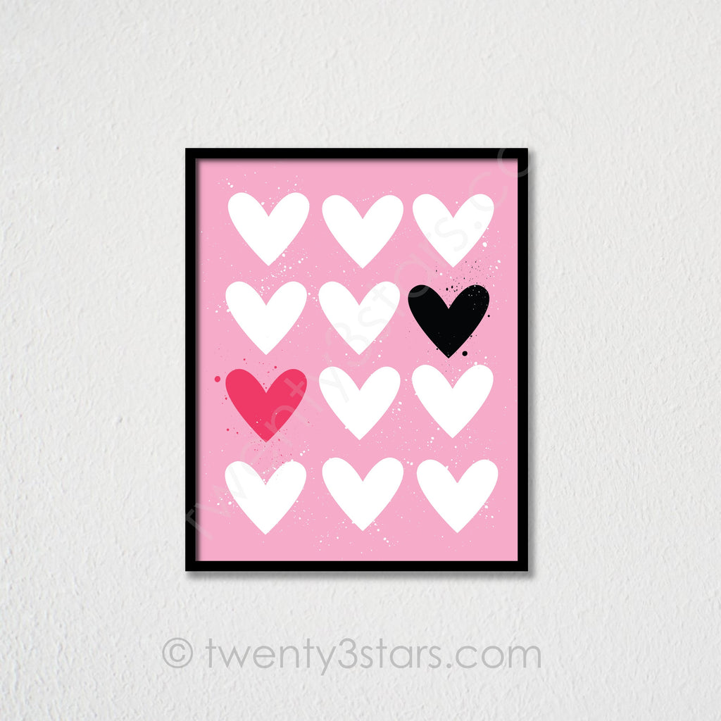 Messy Hearts Wall Art - twenty3stars
