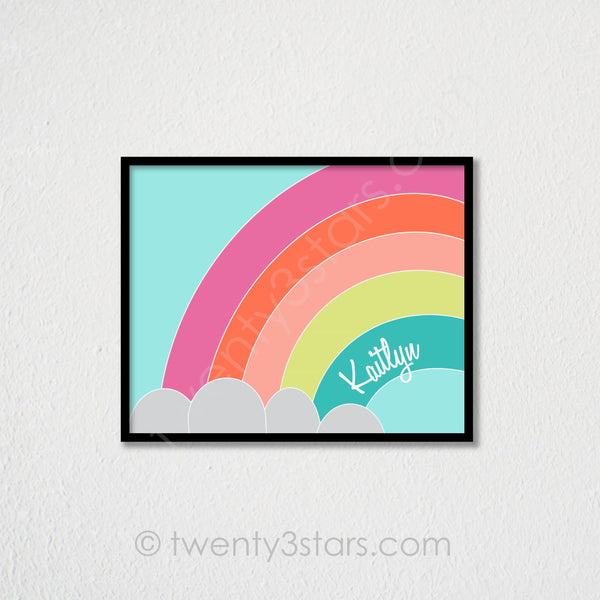 Modern Rainbow Name Wall Art - twenty3stars