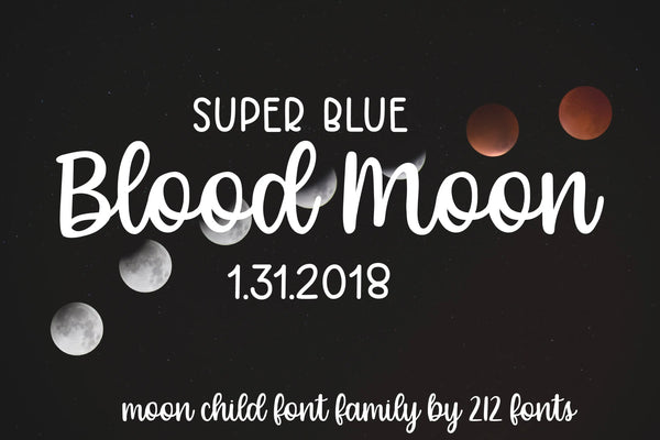 Moon Child Script, Sans and Caps Handwritten Font Family (OTF) - by 212fonts 212 Fonts