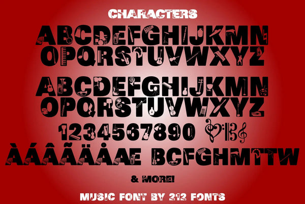Music Caps Display Font (OTF) - by 212fonts 212 Fonts
