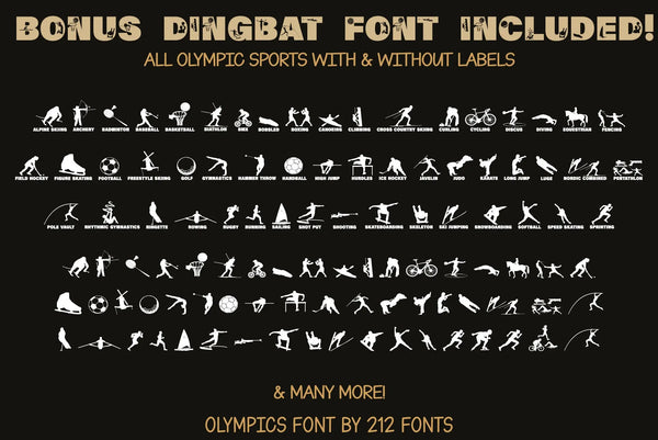 Olympics Display & Dingbat Font (OTF) - by 212fonts 212 Fonts