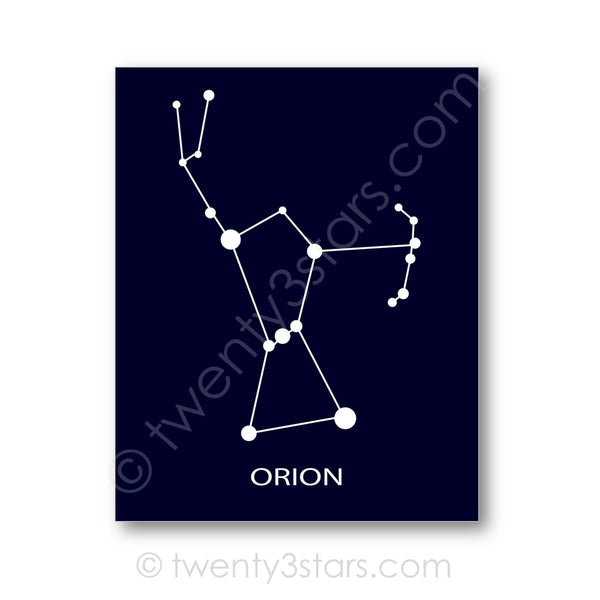 Orion Constellation Star Map Wall Art - twenty3stars