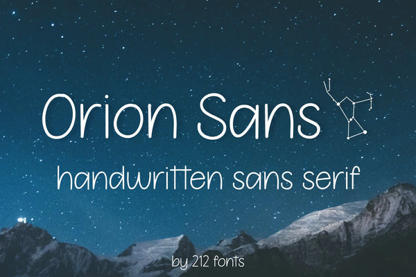 Orion Sans Handwritten Font (OTF) - by 212fonts 212 Fonts