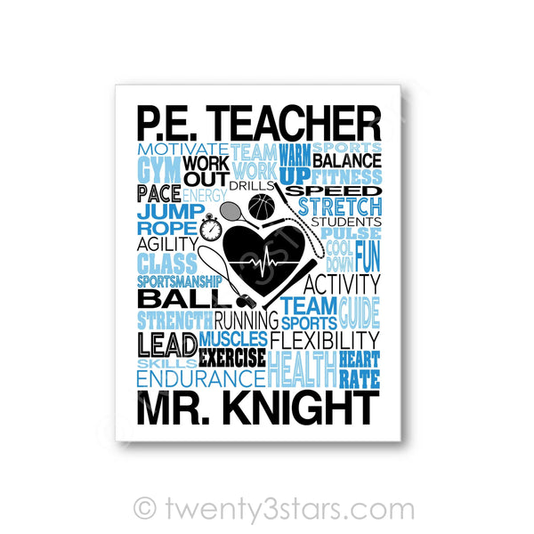 P.E. Teacher Wall Art - twenty3stars