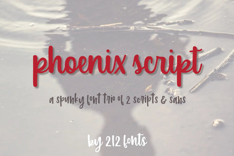 Phoenix Script and Sans Handwritten Font Family Trio (OTF) - by 212fonts 212 Fonts
