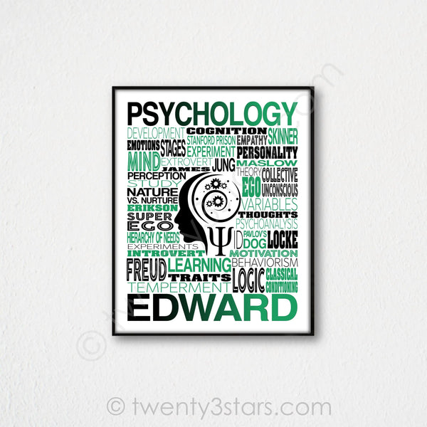 Psychology Major Typography Wall Art - twenty3stars