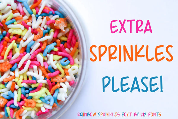 Rainbow Sprinkles Caps Font Family (OTF) - by 212fonts 212 Fonts