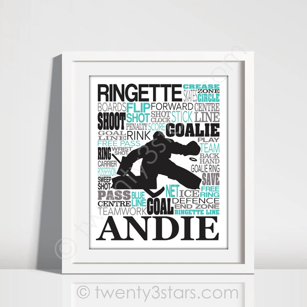 Ringette Typography Wall Art - twenty3stars