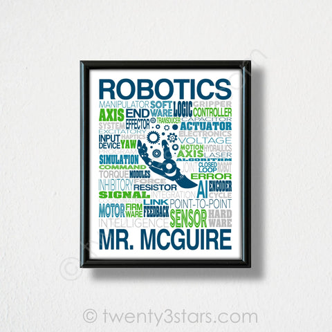 Robotics Typography Wall Art - twenty3stars