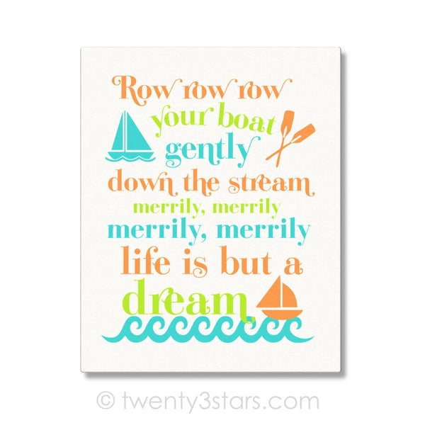 Row Your Boat Nursery Wall Art - twenty3stars
