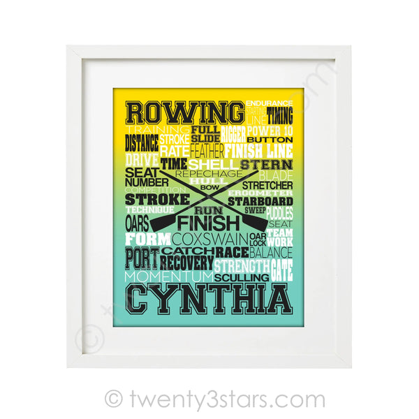 Rowing Team Typography Wall Art - twenty3stars