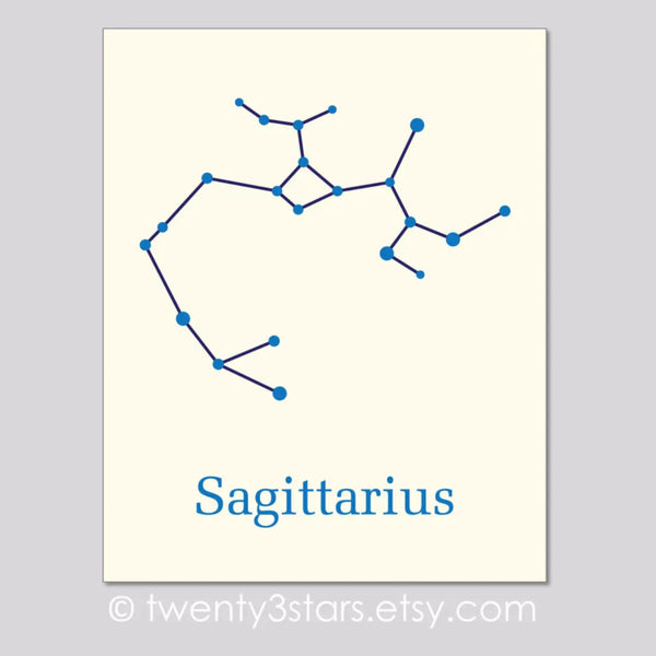 Sagittarius Constellation Star Wall Art - twenty3stars