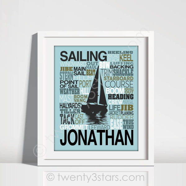 Sailing Typography Wall Art - twenty3stars