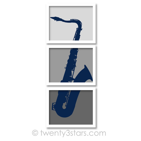 Saxophone Triptych Wall Art - twenty3stars