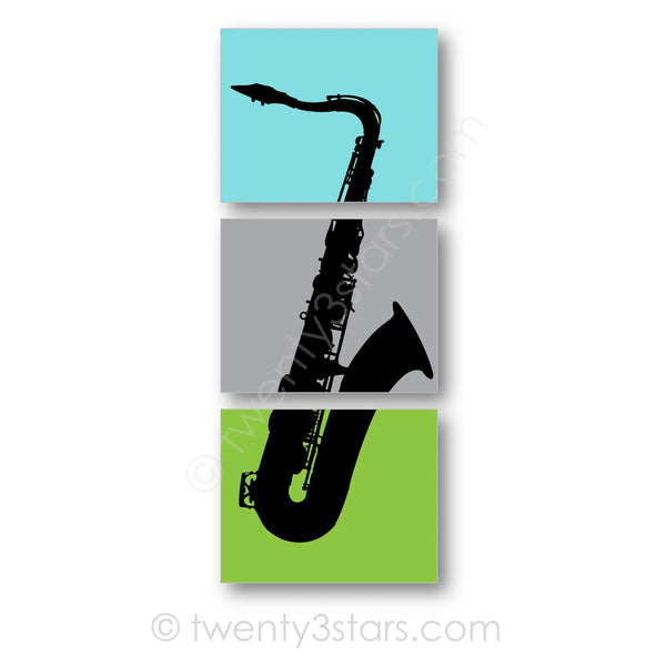 Saxophone Triptych Wall Art - twenty3stars