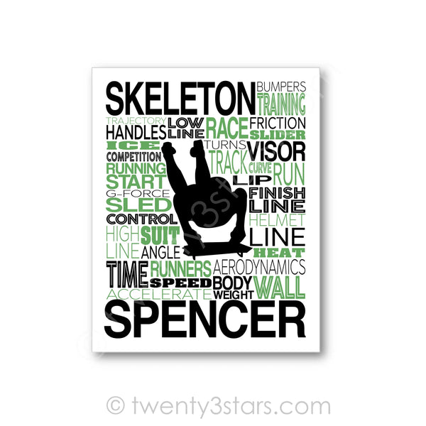Skeleton Sport Typography Wall Art - twenty3stars