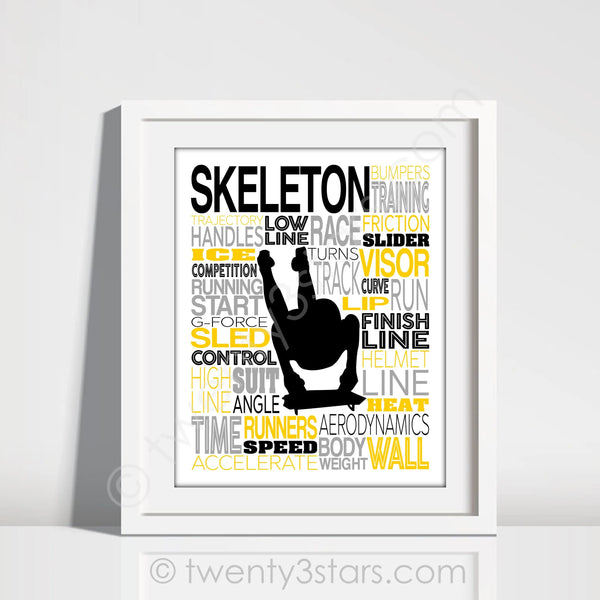 Skeleton Sport Typography Wall Art - twenty3stars