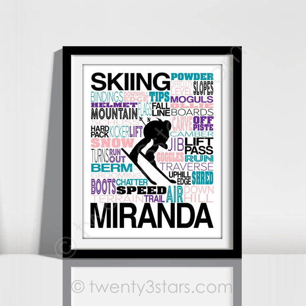 Ski Jumping Typography Wall Art - twenty3stars