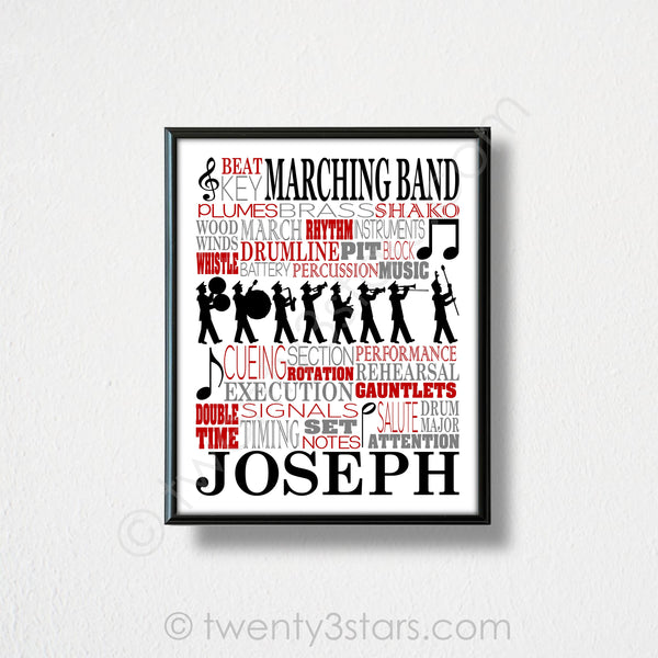 Marching Band Typography Wall Art - twenty3stars