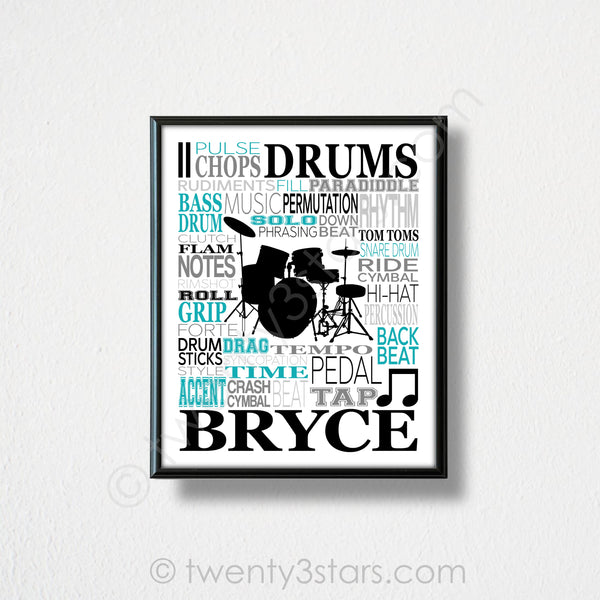 Tenor Drums Typography Wall Art - twenty3stars