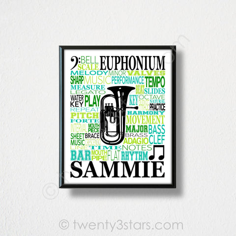 Euphonium Typography Wall Art - twenty3stars