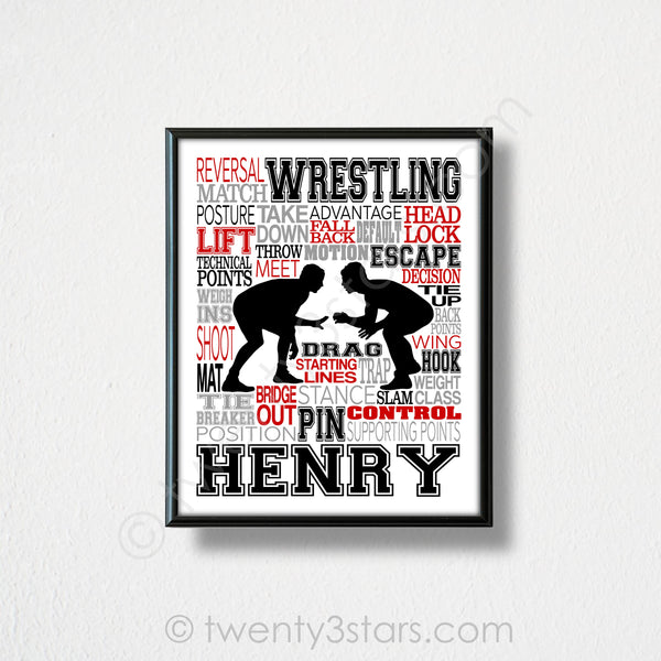 Wrestling Typography Wall Art - twenty3stars
