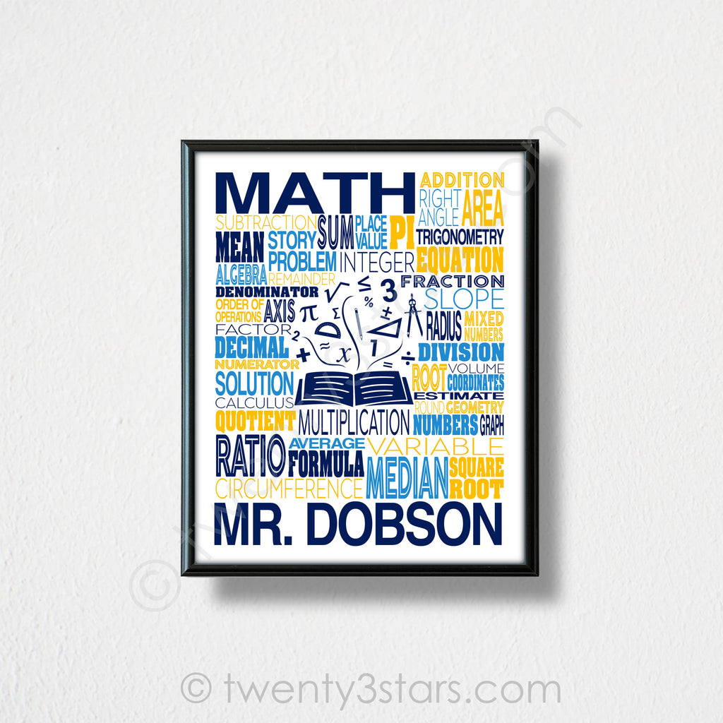 Math Teacher Wall Art - twenty3stars
