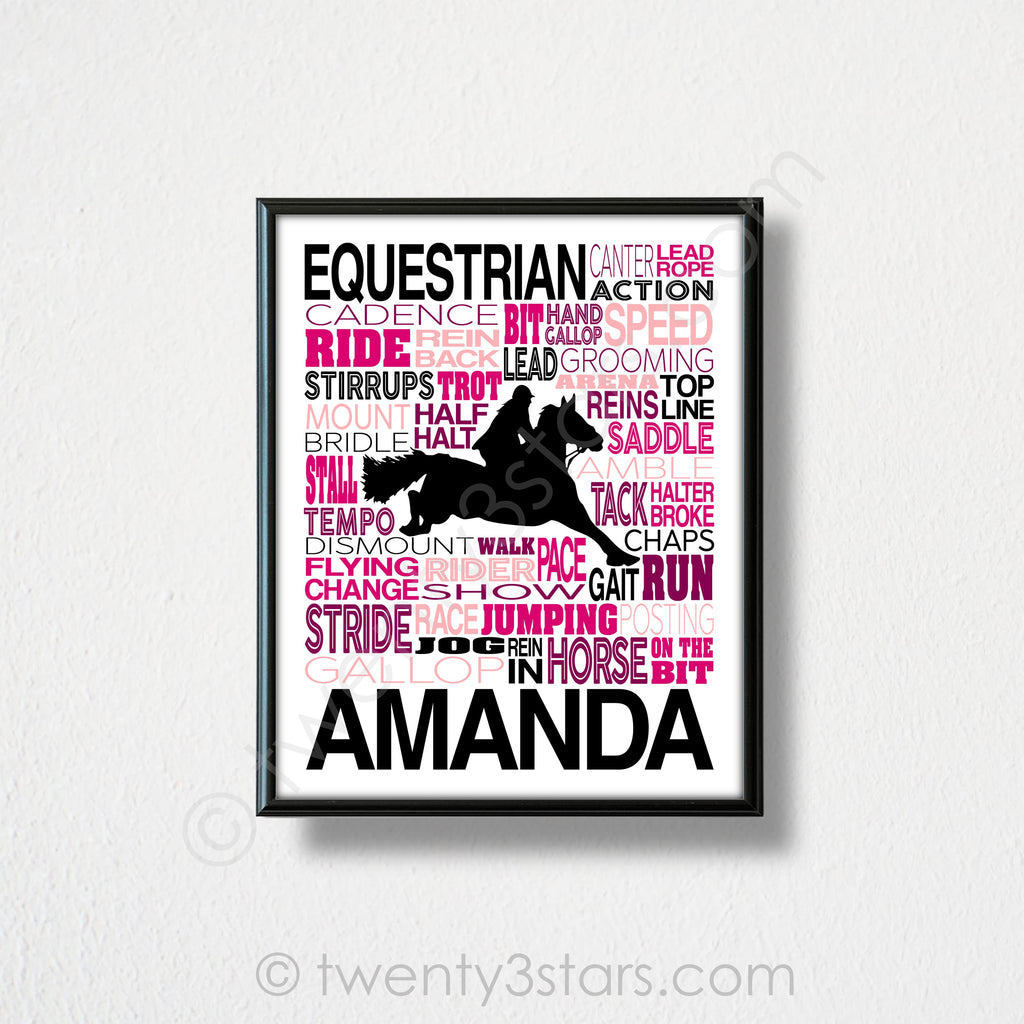 Equestrian Typography Wall Art - twenty3stars