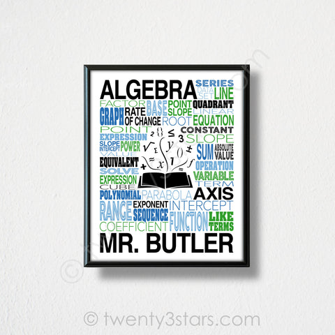 Algebra Teacher Wall Art - twenty3stars