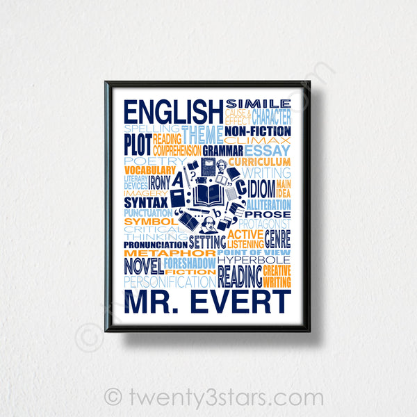 English Teacher Wall Art - twenty3stars