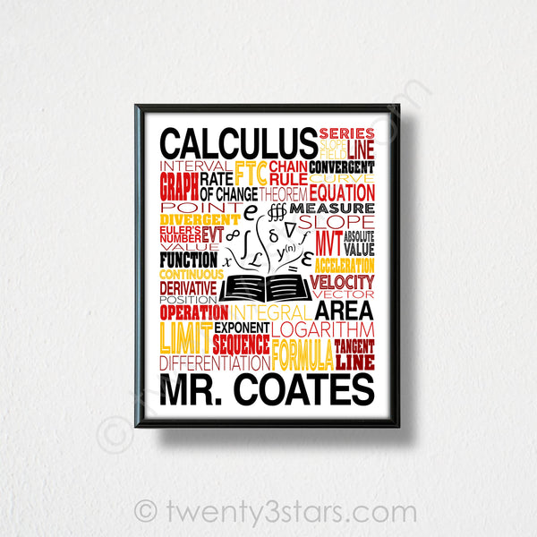 Calculus Teacher Wall Art - twenty3stars