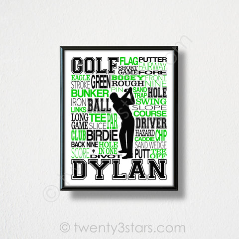 Golf Typography Wall Art - twenty3stars