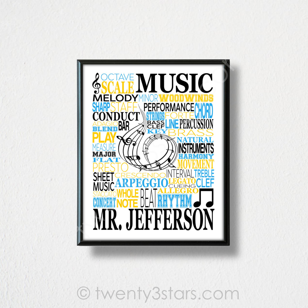 Music Typography Wall Art - twenty3stars