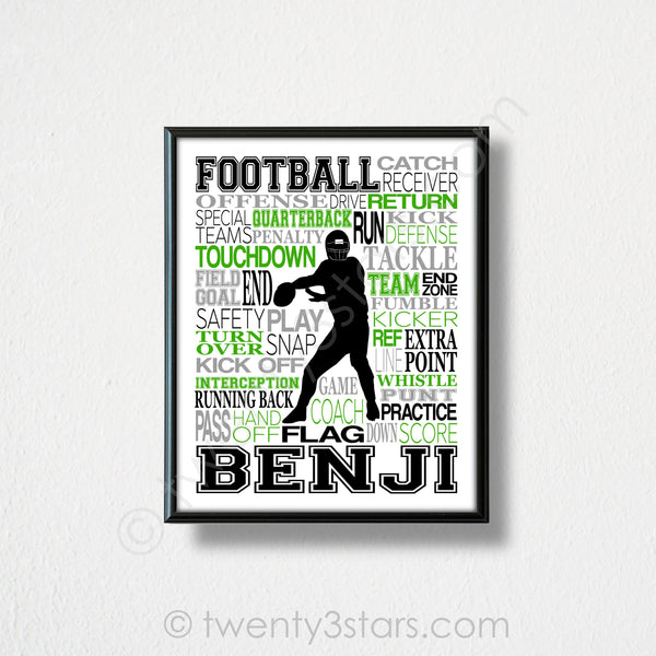 Football Typography Wall Art - twenty3stars