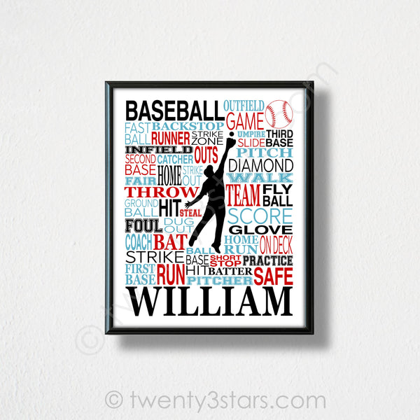 Baseball Outfielder Wall Art -twenty3stars