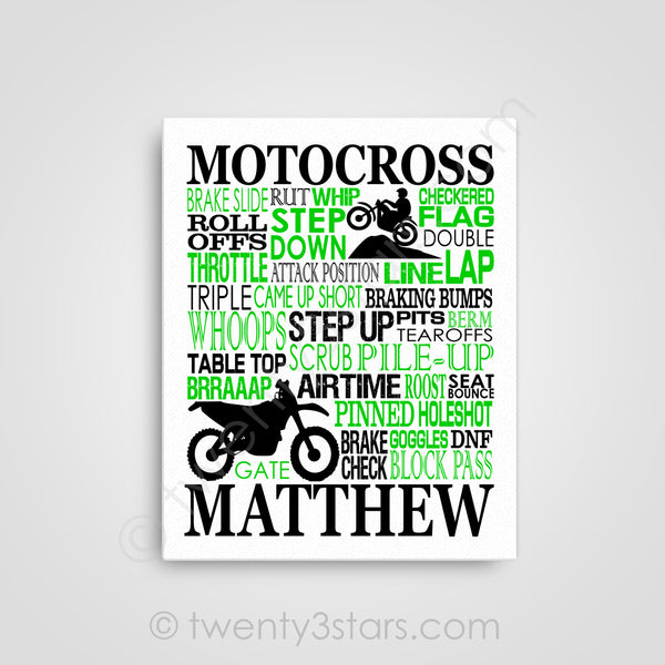 Motocross Typography Wall Art - twenty3stars