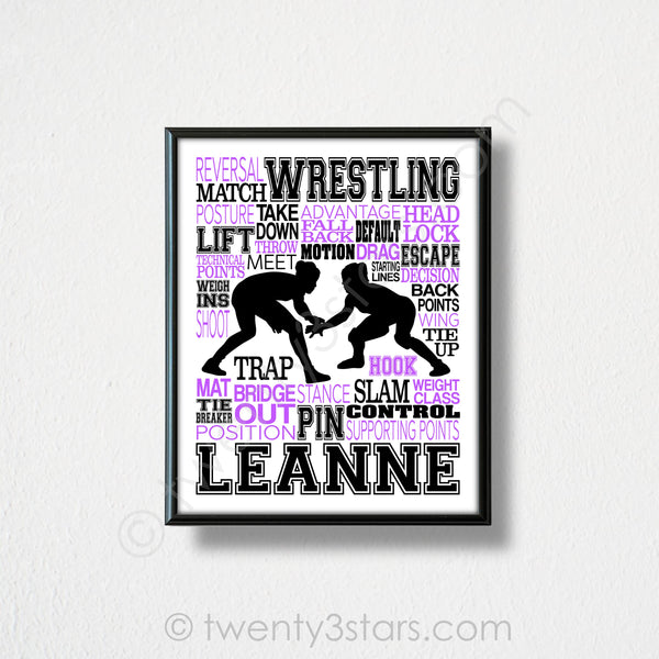 Wrestler Typography Wall Art - twenty3stars