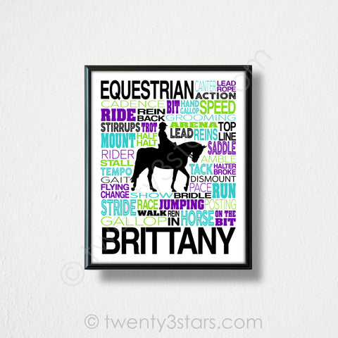 Equestrian Horse Typography Wall Art - twenty3stars
