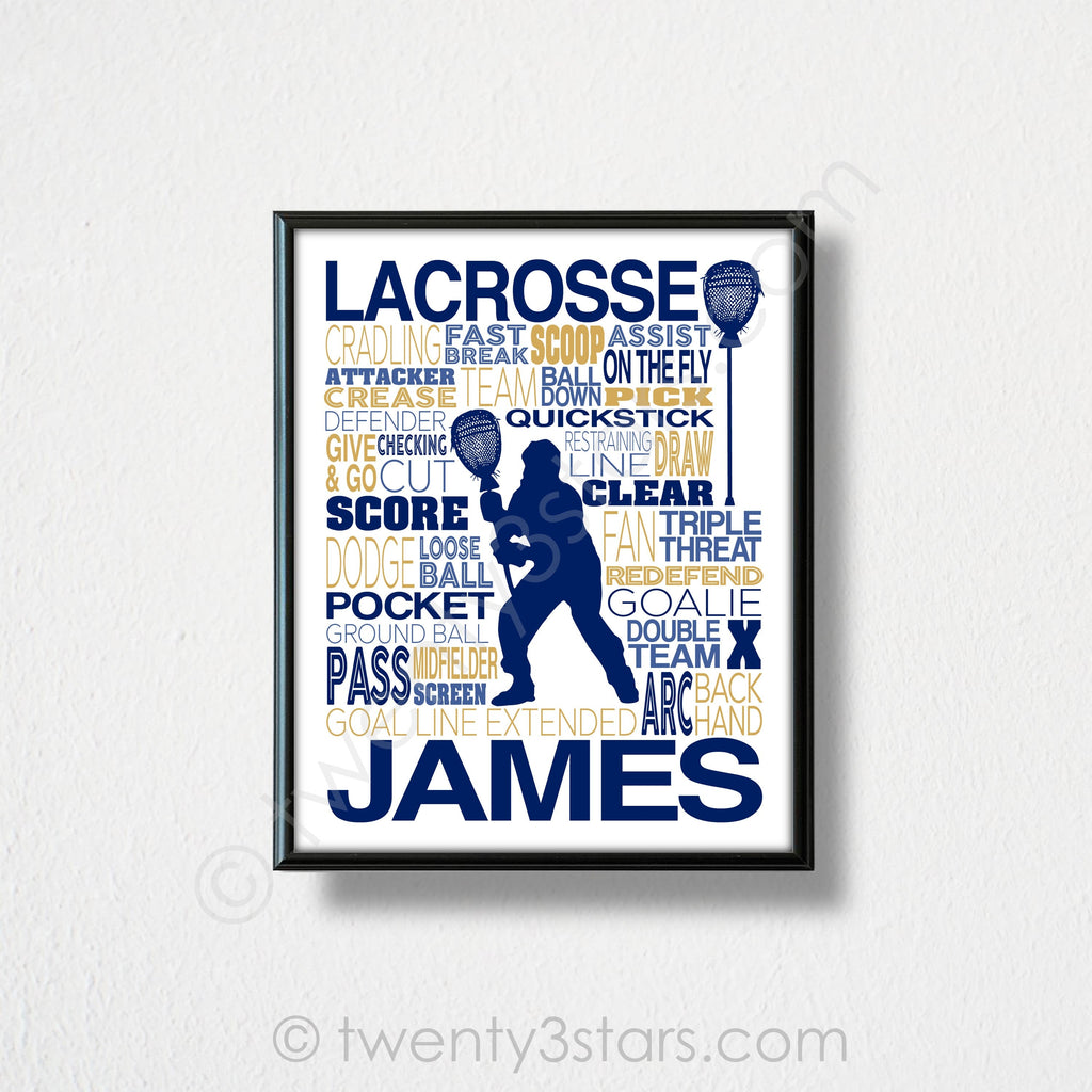 Lacrosse Goalie Typography Wall Art - twenty3stars