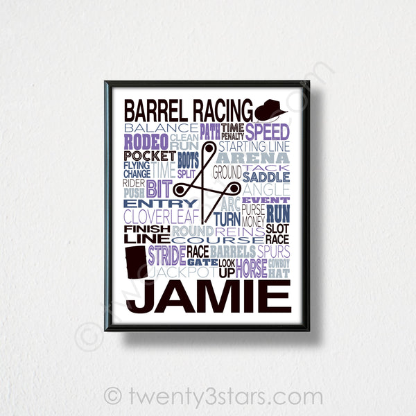 Barrel Racing Typography Wall Art - twenty3stars